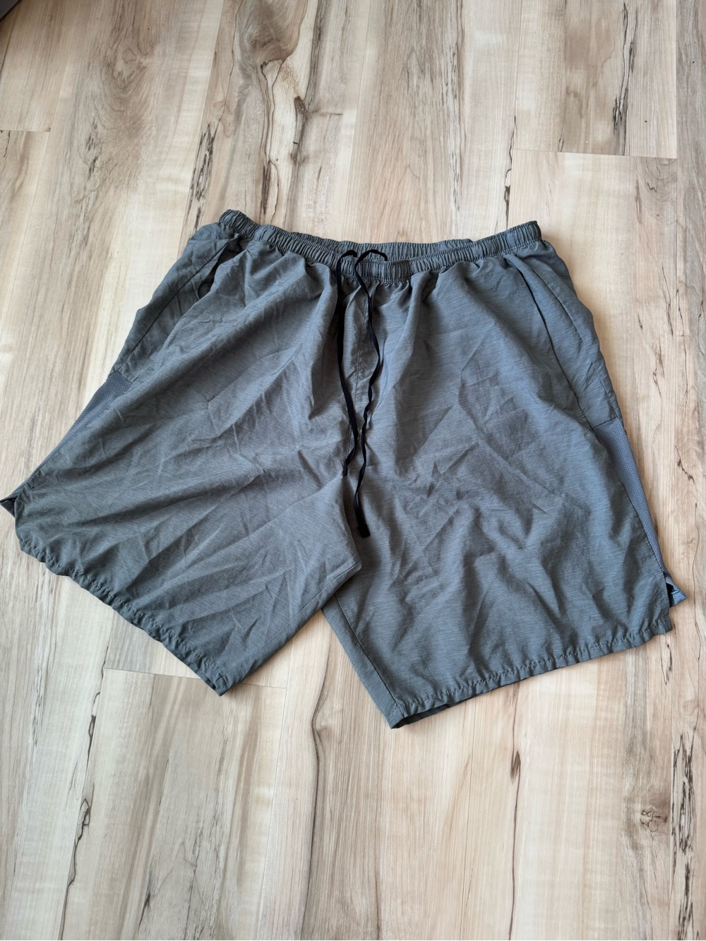Nike Mens Dark Gray Dri-FIT Athletic Drawstring Shorts XL Heathered Gray